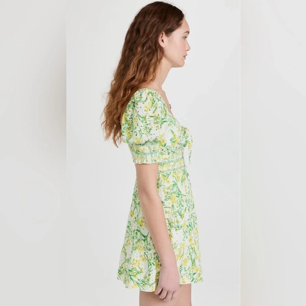 NWT Alice + Olivia Kristie Sweetheart Puff Sleeve Mini Dress wedding guest 6 8 - Picture 4 of 7